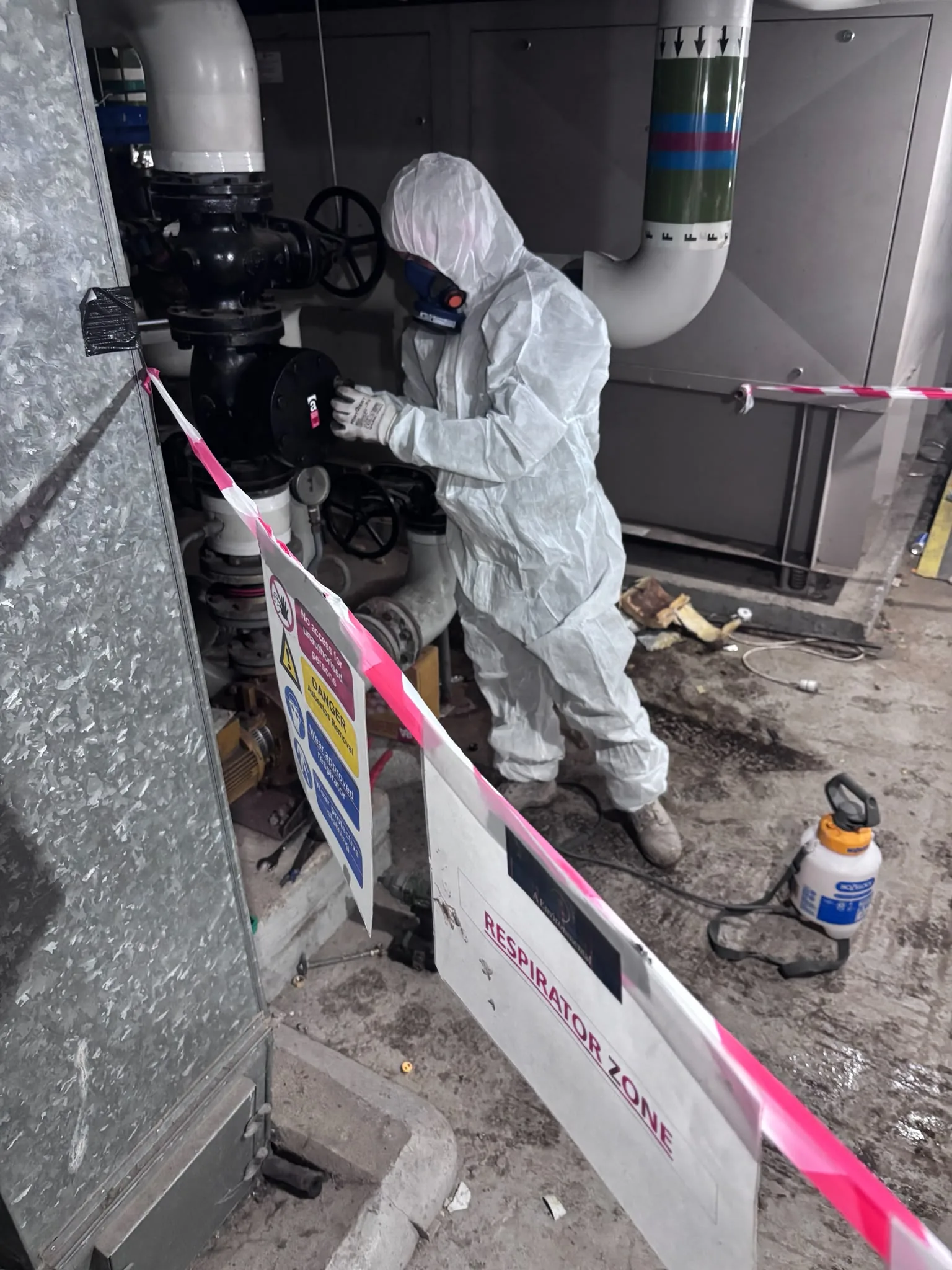 Asbestos artex removal from concrete soffit in Thamesmead
